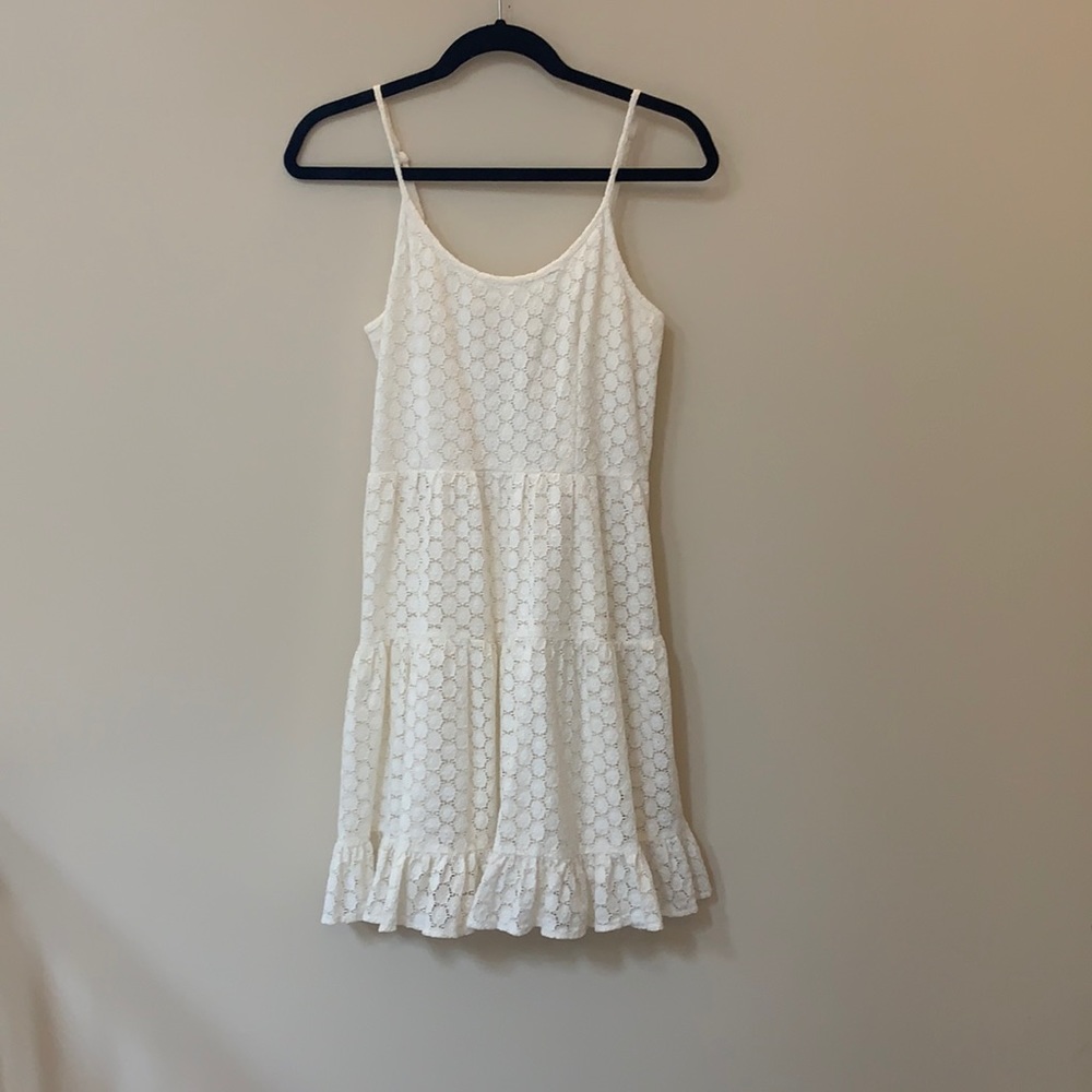 White floral tiered dress